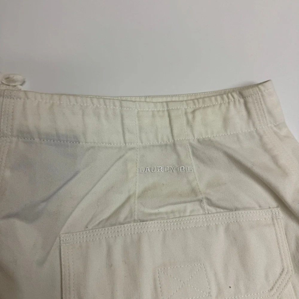Lauren Ralph Lauren Shorts Womens 16W White Cotton Cargo Utility Drawstring‎